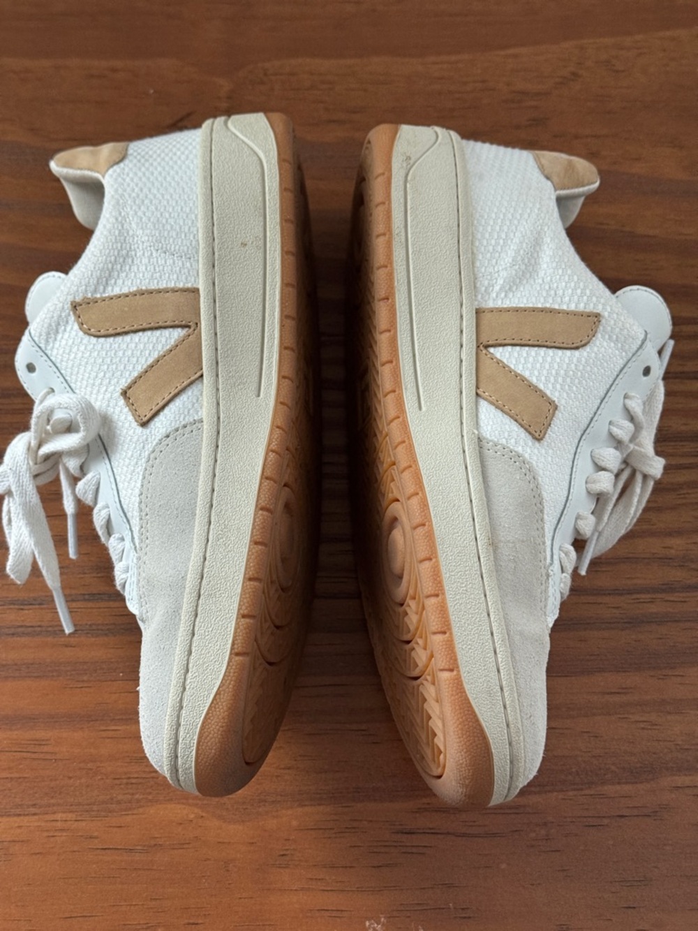 Veja V-12 B Mesh White Desert Mesh and Suede Sneakers - Picture 6 of 10